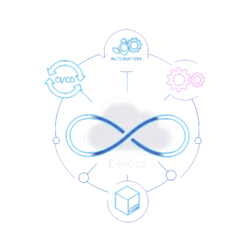 Cloud DevOps illustration showing cloud infrastructure and DevOps tools