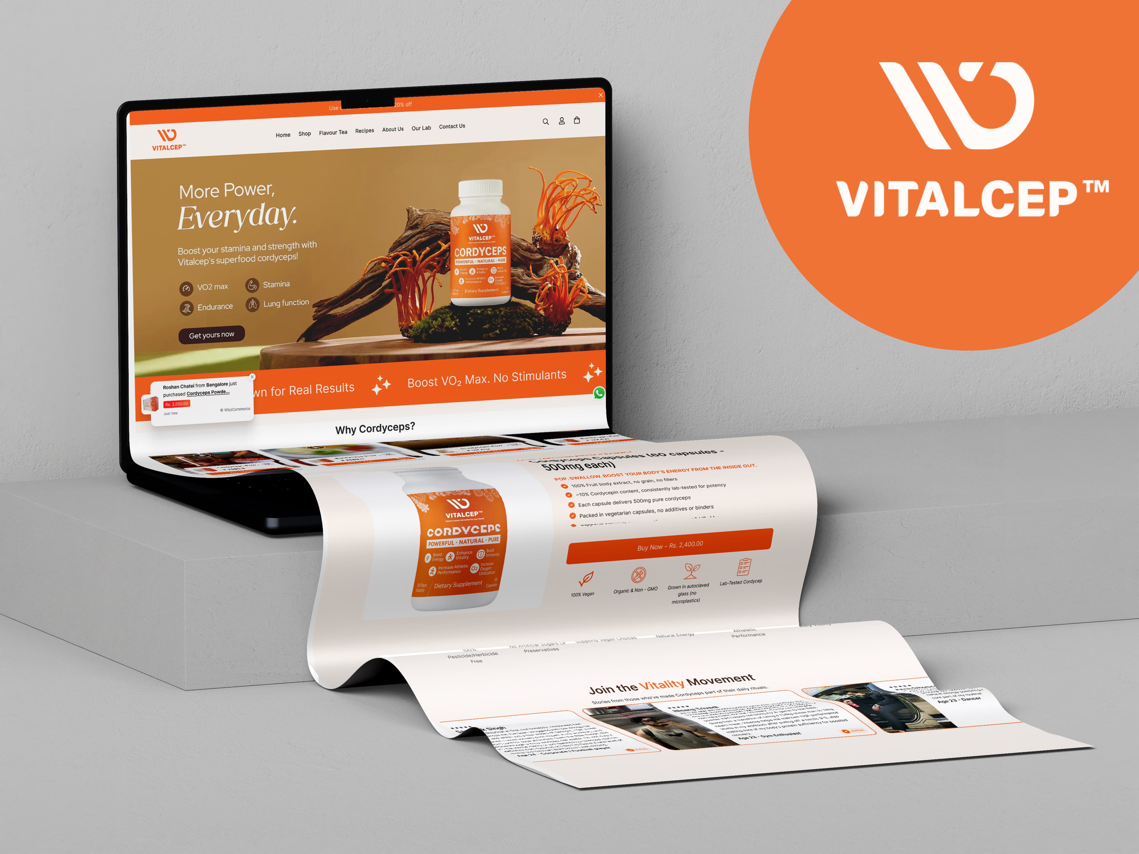 Vitalcep — Wellness E-commerce UI Case Study